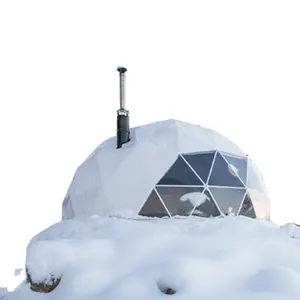 8-12 米冬季圆顶帆布家庭露营屋顶圆顶帐篷带厨房