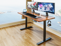 Cadre de bureau assis-debout moderne et convertible, réglable en hauteur, à moteur unique, capacité 70 kg, base programmable à largeur réglable