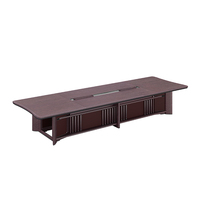 Ensemble de table de conférence exécutive moderne en bois, mobilier de salle de réunion de luxe pour hôtel, grand bureau de conseil en bois massif pour projets