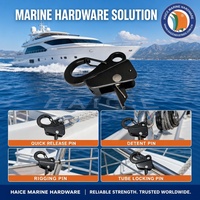 Crochet d'ancrage coulissant à dégagement rapide en acier inoxydable 316 noir marin, crochets universels 3/8-5/8 pouces, accessoires de quincaillerie pour yacht et bateau