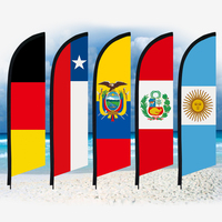 Bandera Publicitaria Exterior, Solo Asta Swooper, Bandera Personalizada para Playa, Bandera Nacional de Alemania, Chile, Ecuador, Bandera de Pluma Corporativa
