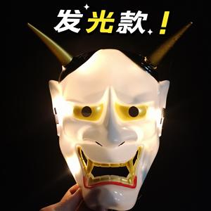 Masker Wajah Halloween uniseks dewasa topeng pesta lateks topeng setan Kabuki Prajna Samurai hanya Jepang - Product Image 2