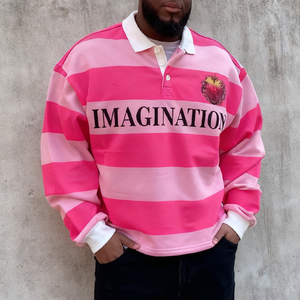 Magliette Polo Rugby Oversize a Righe con Logo Personalizzato, <span class=keywords><strong>Manica</strong></span> <span class=keywords><strong>Lunga</strong></span>, Alta Qualità, Vestibilità Ampia, Stile Streetwear in <span class=keywords><strong>Cotone</strong></span> per <span class=keywords><strong>Uomo</strong></span> - Product Image 1
