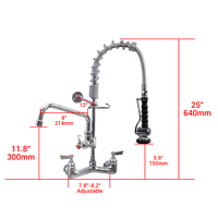Meistverkaufter Kaffeehaus-Bar-Vorspülwasserhahn Ausziehbarer Küchenspülen-Geschirrspüler-Mischbatterie Verchromter Zweigriff-Wasserhahn