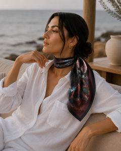 Breathable European American Women <b>Scarf</b> Reversible Silk Square Adult Fashion Digital Print Pattern All Seasons Daily Wear - Product Image 3
