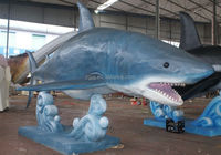 Grand dinosaure artificiel, requin grandeur nature, animal animatronique