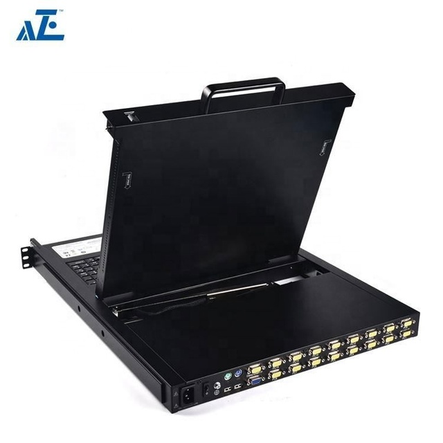 19-Inch 16-Port 1U KVM Console Switch USB/PS2 Rack Mount IP20 Rated CE/RoHS/FCC Certified 1 Year Warranty Custom Design Stock
