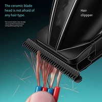 Tondeuse à cheveux professionnelle rechargeable pour barbier, avec écran LED, sans fil, machine de toilettage
