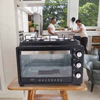 Cuisinière à Gaz GPL 30L avec Four Multifonctionnel Commercial de Comptoir, Four de Ménage Extérieur avec Réchaud à Gaz