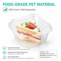 Boîte d'emballage alimentaire transparente en PET de qualité alimentaire, épaisseur 2 mm, avec couvercle, modèle CF-03, pour pâtisserie, gâteau, pain, dessert