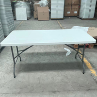 5ft Outdoor tragbare HDPE Kunststoff Bankett Picknick weiß rechteckigen Klapptisch
