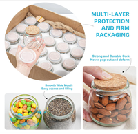 Petits pots en verre avec couvercles en liège, pots Mason vides de 7 oz pour la fabrication de bougies, contenants à yaourt avec couvercles en PE pour les cadeaux de mariage, les bonbons