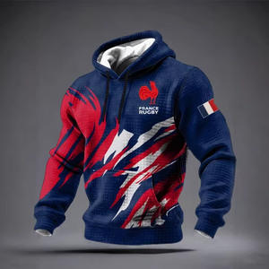 Sweat-shirt à capuche pour homme, impression par sublimation, motif dragon rouge, respirant, en polyester tricoté, 2025 - Product Image 5