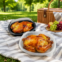 Boîte à emporter en plastique PP transparente personnalisée pour poulet rôti, pigeons et autres plats frais, vente en gros