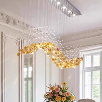 Lustre moderne de luxe en cristal argenté, luminaire suspendu LED pour table à manger, lampe suspendue pour hall d'hôtel, restaurant, salon