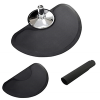 Nouveau Tapis de Chaise de Barbier Moderne 2025 en Plastique Écologique Anti-fatigue Noir pour Salon et Usage Commercial