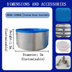 ผ้าคลุมบ่อ<span class=keywords><strong>ปลา</strong></span> PVC ทนทาน ขนาด 15000 ลิตร กันน้ำ พร้อมโครงเหล็กชุบสังกะสี อุปกรณ์เพาะเลี้ยงสัตว์น้ำสำหรับเก็บน้ำ - Product Image 5