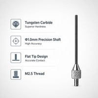 Sonde à pointe plate en carbure de tungstène SD1.0X20mm, filetage M2.5, stylet de mesure de précision pour indicateur à cadran, pièce de rechange pour micromètre