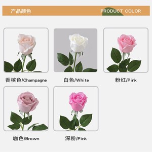 ดอกกุหลาบประดิษฐ์ ก้านเดี่ยว สีชมพู ทำจากผ้าไหม สำหรับตกแต่งงานแต่งงาน ตกแต่งบ้าน ตกแต่งโต๊ะ - Product Image 4