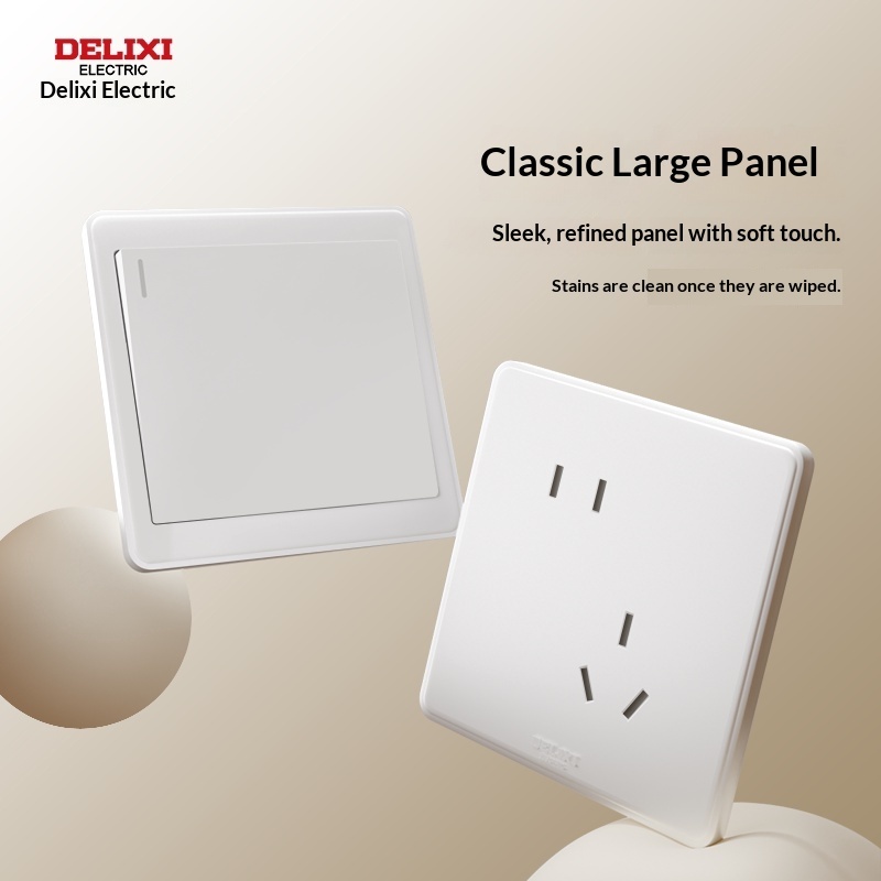 Delixi 815 Series Switch Socket Panel 16A/10A Five-Hole 86 Type USB 2 Ports Concealed Wall-Mounted White PC Material Child · image 4