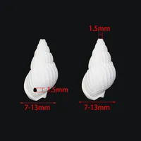 Coquille blanche naturelle conque belles perles horizontales à trou droit pour bricolage maison collier de réservoir de poisson fait à la main porte-clés décor