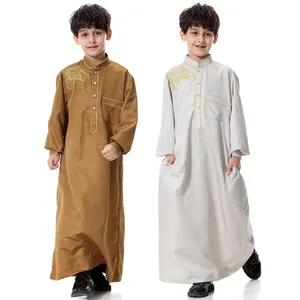 Pakaian Muslim Anak Laki-laki Thobe Thoub Thaub Thawb 100% Spun Polyester Modis Daffah Kaus Panjang Anak-anak Jubah Model Abaya