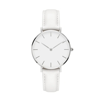 Jam Tangan Wanita Custom Merk 316L Casing Baja Tahan Karat Tahan Air Dial Putih Matt Klasik Minimalis Ultra Tipis untuk Wanita