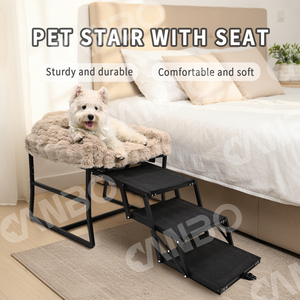 <span class=keywords><strong>Escalier</strong></span> <span class=keywords><strong>pour</strong></span> <span class=keywords><strong>chien</strong></span> avec lit en peluche, marches rétractables <span class=keywords><strong>pour</strong></span> animaux de compagnie, vente en gros, personnalisation OEM ODM, usine - Product Image 6
