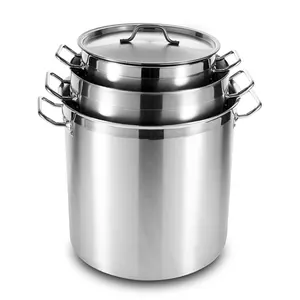 Daosheng 100L Commercial Nordic Design Stainless Steel Soup Pot with Thick Bottom Double Ears Cookware Stock Pot