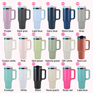 कस्टम डबल दीवार इंसुलेटेड स्टेनलेस स्टील 40 औंस टंबलर ग्रीन कार मग संभाल के साथ रेगबो प्लाटेड टंबलर - Product Image 2