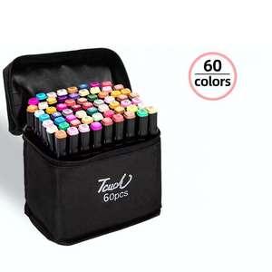 Оптовая продажа с фабрики: Набор высококачественных художественных маркеров (12/24/36/48/60/80 цветов) для детей, смываемые, для рисования, акриловые ручки. - Product Image 3
