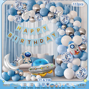 Kit d'arche de ballons en gros sur le thème des garçons : avion, dinosaure, ours – Ensemble de ballons en latex pour décorations de fête d'anniversaire d'enfants - Product Image 3