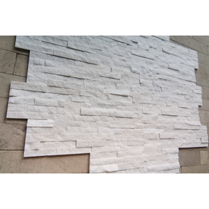 Pannelli <span class=keywords><strong>in</strong></span> Quarzite Naturale Bianco Neve, Pietra Impilata, Rivestimento <span class=keywords><strong>in</strong></span> Pietra per Esterni, Muro Esterno per Villa, Giardino, Caminetto - Product Image 6