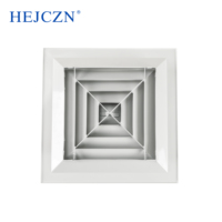 Prix usine Blanc En Aluminium Climatisation Directionnelle 4 Voies Plafond D'alimentation Carré Diffuseur D'air