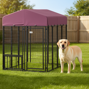 PawHut Enclos pour chien d'extérieur 7,9 x 4 x 6 pieds, en fil d'acier, avec couverture imperméable, pour grandes races, toutes saisons - Product Image 2