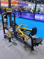 Máquina de remo ajustable LD-4022, entrenador de remo sentado ajustable con carga de placas serie LD-4000 para entrenamiento de espalda en gimnasios comerciales
