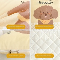 Coussin-couverture carré en peluche personnalisable à motifs animaux mignons, double usage quatre saisons