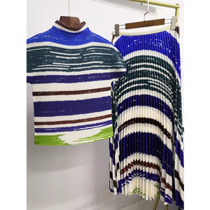 Jupe plissée Miyake haut de gamme, collection été 2026, colorée, taille haute, évasée, longue, pour le quotidien – Vente en gros de vêtements - Product Image 6