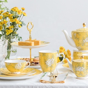 Yellow <b>Coffee</b> Pot Cup <b>Coffee</b> Set Water Set Royal Ceramic Wholesale Europe Bone China Kitchen <b>Storage</b> <b>Coffee</b> & Tea Sets Support - Product Image 1