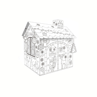 Giocattoli Ecologici per Bambini, Casa da Disegnare 3D Fai-da-Te in Cartone Ondulato da Colorare