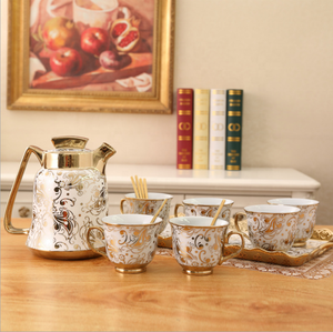 Offre Spéciale : Ensemble de Tasses à Eau et à Café en Porcelaine à Motif Floral pour Salon Nordique – Décoration Maison - Product Image 4