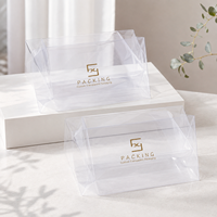 Boîte en plastique PET transparente pliable personnalisée, écologique, recyclable, emballage transparent avec logo pour cadeaux, cosmétiques, vente au détail