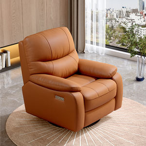 طقم كنب فاخر وعصري قابل للإمالة، أثاث وظيفي لغرفة المعيشة، كنبة استرخاء جلدية يدوية قابلة للسحب - Product Image 2