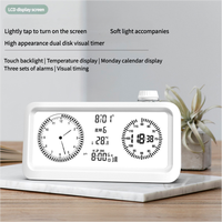 Réveil numérique électronique intelligent avec grand écran LCD, rétroéclairage LUMINOVA, minuteur visuel, calendrier, thermomètre, fonction snooze et silencieux pour la maison et le bureau