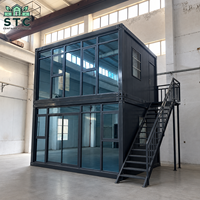 Maison préfabriquée à deux étages de 20 pieds avec mur en verre