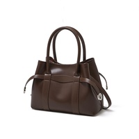 Sac fourre-tout carré en cuir véritable pour femme, de luxe, de créateur, avec poignée supérieure, sangle de taille, texture Nappa ouverte, décoration à fermoir, usage quotidien