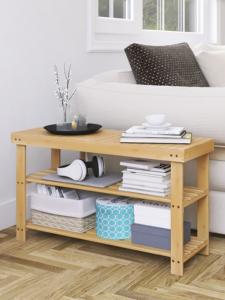 Zapatero de bambú personalizado, estante de almacenamiento organizador de zapatos de 3 niveles para entrada, sala de estar, Zapatero de madera - Product Image 6