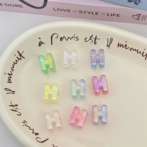 Perles acryliques UV haute transparence colorées avec 26 lettres, perles à trou traversant pour chaîne <span class=keywords><strong>de</strong></span> téléphone portable, accessoires <span class=keywords><strong>de</strong></span> pendentif faits main DIY - Product Image 5