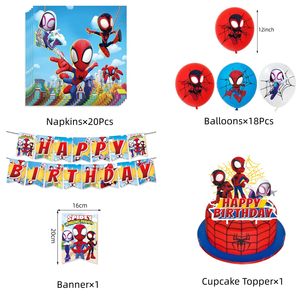 Nouveautés - Articles de fête sur le thème de Spiderman pour enfants - Vaisselle jetable - Serviettes - Gobelets - Décoration de fête d'<span class=keywords><strong>anniversaire</strong></span> pour enfants - Product Image 2