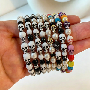 Artículos para Fiestas, Pulsera con Dijes de Calaveras Góticas, Estilo Punk, Accesorio para Halloween, Regalo de Aniversario para Ella - Product Image 3